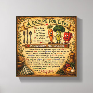 Ett recept för livet Kristet inspirerande canvas
