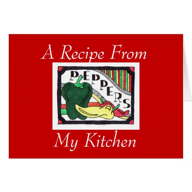 Ett recept från mitt kök. Notecard OBS Kort (Framsidan Horizontal)