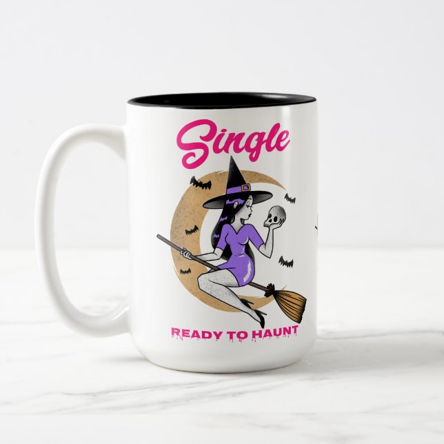 Ett Redo till Haunt Halloween roligt Två-Tonad Mugg (Vänster)