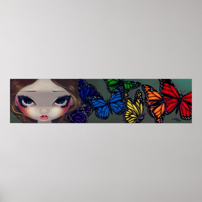 Ett regnbåge av Butterflies Fairy Art Print Poster (Framsidan)