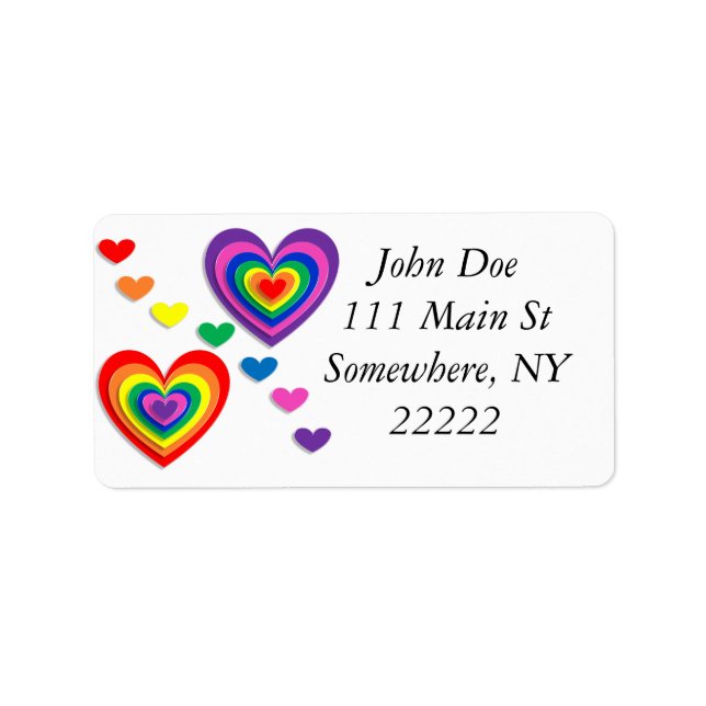 Ett regnbåge för mina hjärtans skull adressetikett (Framsidan)