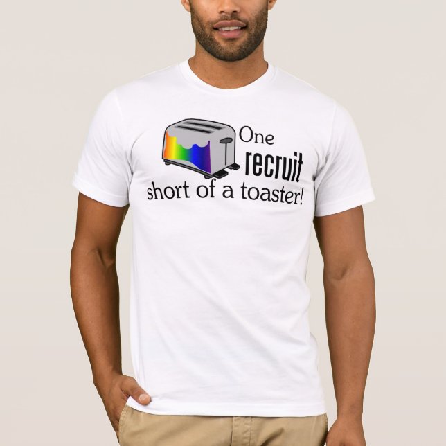 Ett rekrytkort av en Toaster Tee (Framsida)