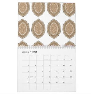 Ett rektangulärt matta med en kompakt geometrisk m kalender