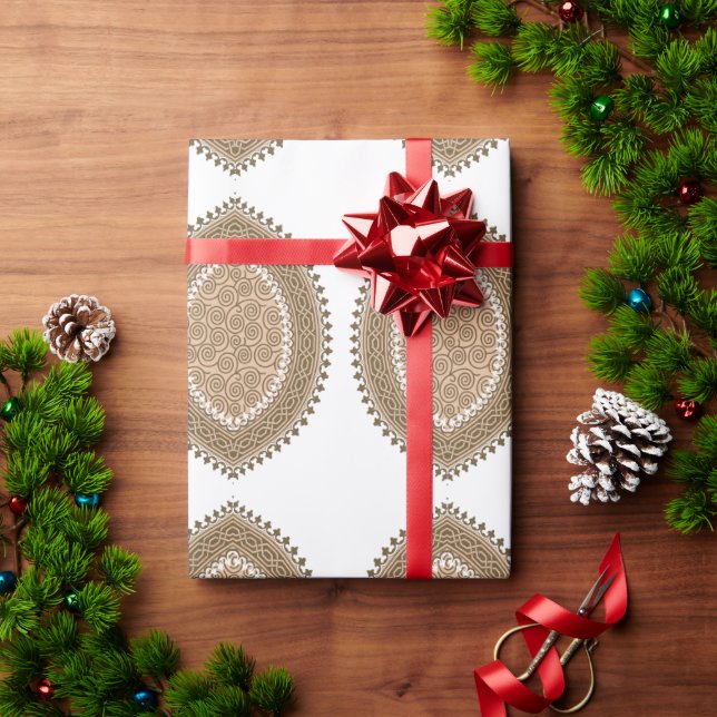 Ett rektangulärt matta med en kompakt geometrisk m presentpapper (Julgåva)