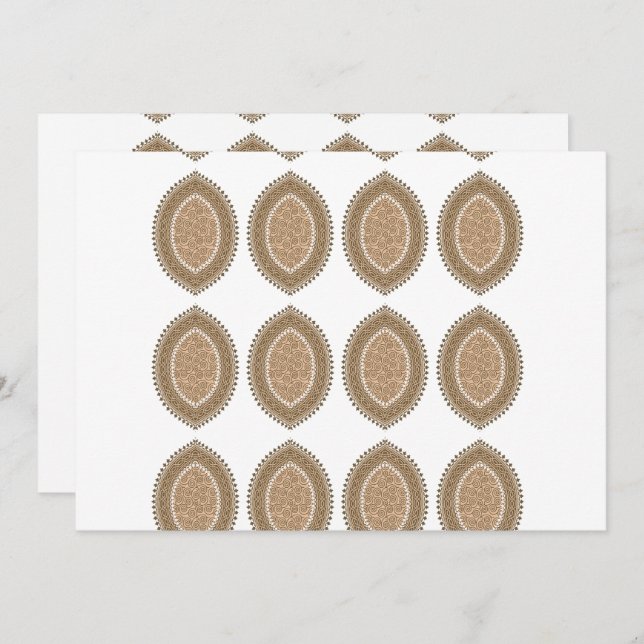 Ett rektangulärt matta med en kompakt geometrisk m tack kort (Fram/baksida)