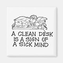 Ett rent skrivbord är ett tecken på ett magnet med