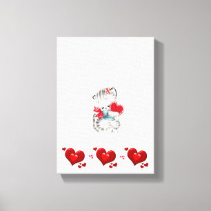 Ett retched Kanvastryck Valentine Day Kitten