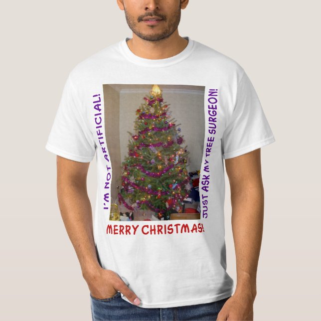 Ett riktigt julträd t-shirt (Framsida)