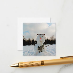 Ett riktigt landskapsfoto Snögubbe och en vinter Tilläggskort