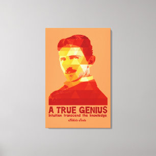 Ett riktigt snille - Nikola Tesla- Canvastryck