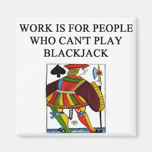 ett roligt blackjackskämt magnet