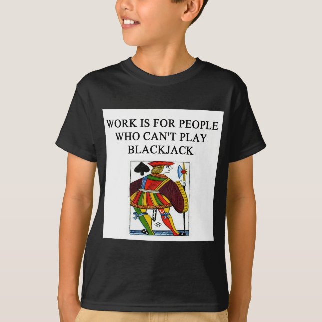 ett roligt blackjackskämt tee shirt (Framsida)