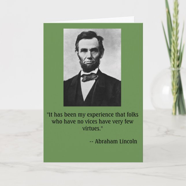 Ett roligt födelsedagskort med Abe Lincoln Kort (Framsida)