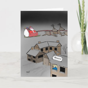 Ett roligt julkort: Naughty eller Nice. Helgkort