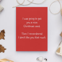 Ett roligt julkort som jag inte tycker om dig