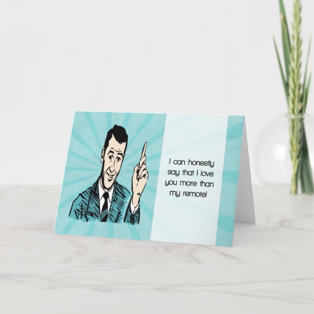 Ett roligt kort för alla hjärtans dag med Tecknad  (Framsida)