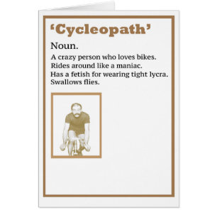 Ett roligt kort för en cyklist