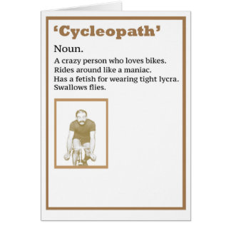 Ett roligt kort för en cyklist