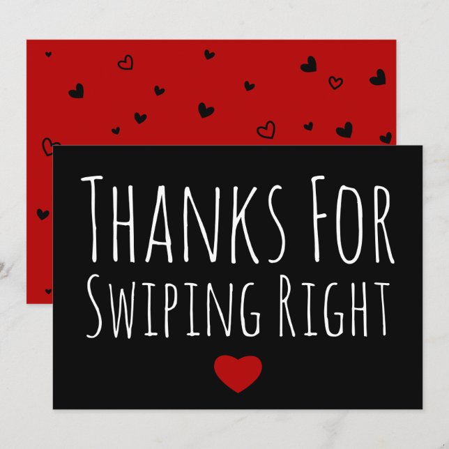 Ett roligt kort på Alla hjärtans dag tack för svep (Fram/baksida)