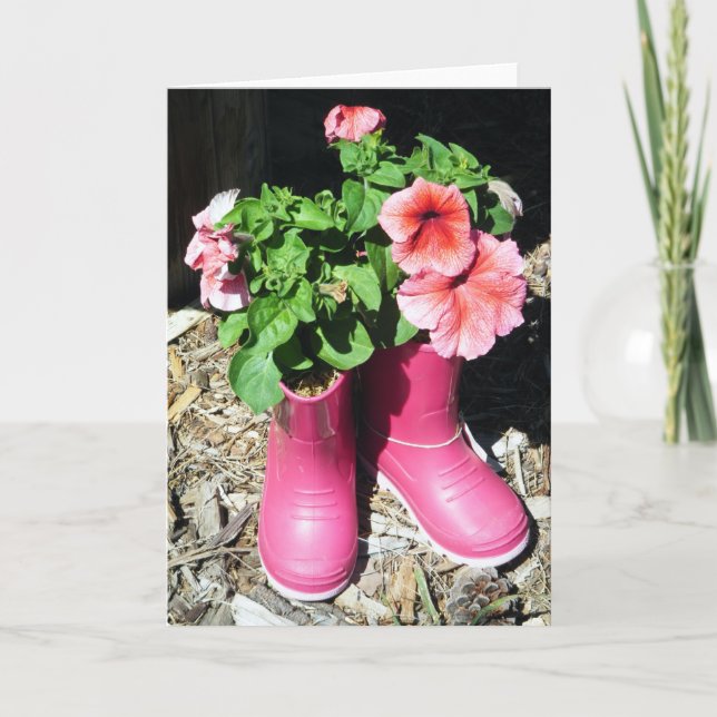 Ett Rosa Blomsterkort Helgkort (Framsida)