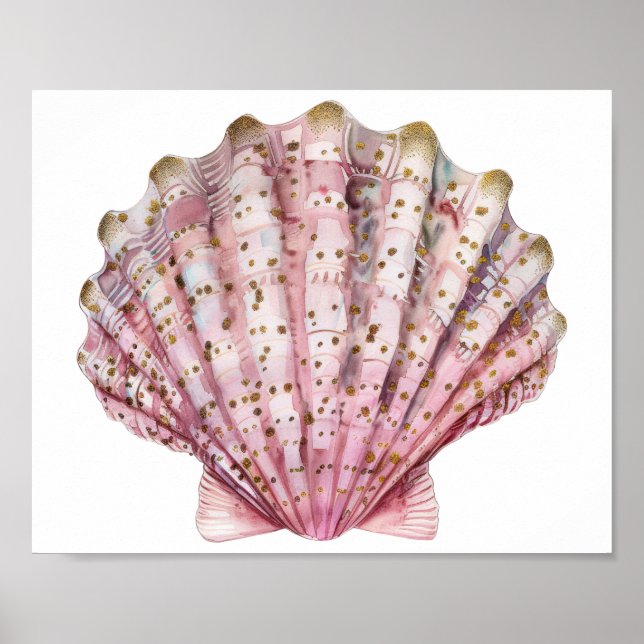 Ett rosa ryggradslöst snigelskal  poster (Framsidan)