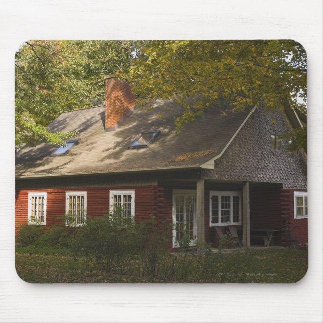 Ett rött loggar hem musmatta (Framsidan)