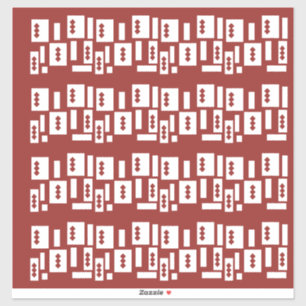 Ett rött matta med ett texturerat mönster sprids u klistermärken