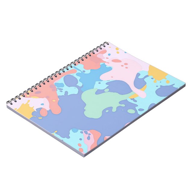 Ett rött mönster av färgfläckar anteckningsbok (Vänstra Sidan)