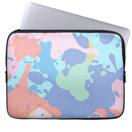 Ett rött mönster av färgfläckar laptop fodral