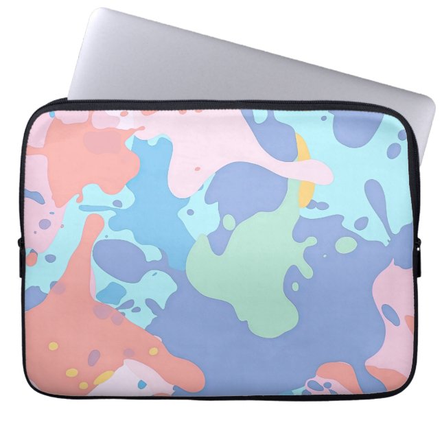 Ett rött mönster av färgfläckar laptop fodral (Framsidan)