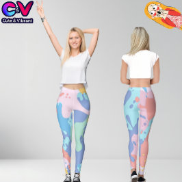Ett rött mönster av färgfläckar leggings