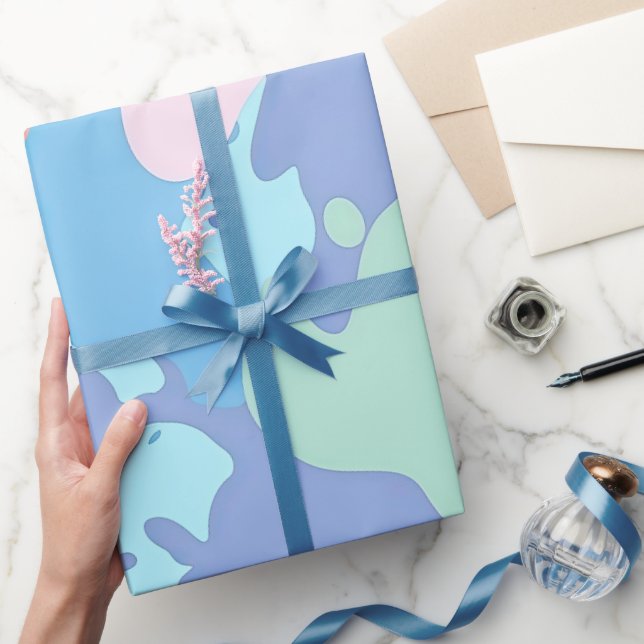 Ett rött mönster av färgfläckar presentpapper (Gifting)