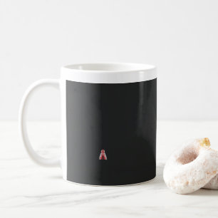 ett rött och vitt julgran med röda blommor kaffemugg