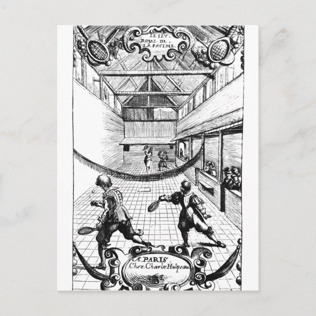 Ett Royal av tennis i Jeu de Paume Vykort (Framsida)