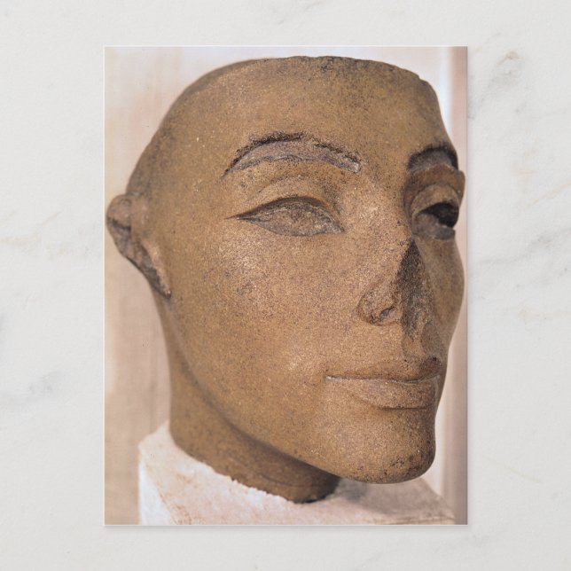 Ett royalets chef, eventuellt Nefertiti, från Vykort (Framsida)