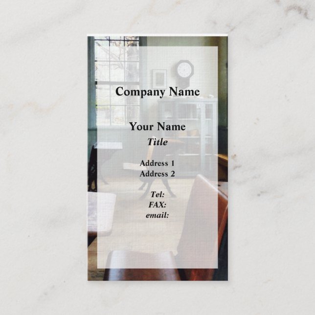 Ett rum skolhus visitkort (Framsida)