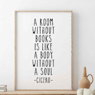 Ett rum utan Bokar, Marcus Tullius Cicero Quote Poster