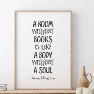 Ett rum utan Bokar, Marcus Tullius Cicero Quote Poster