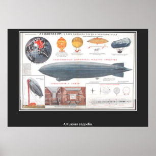 Ett ryskt Zeppelin Vintage Tryck