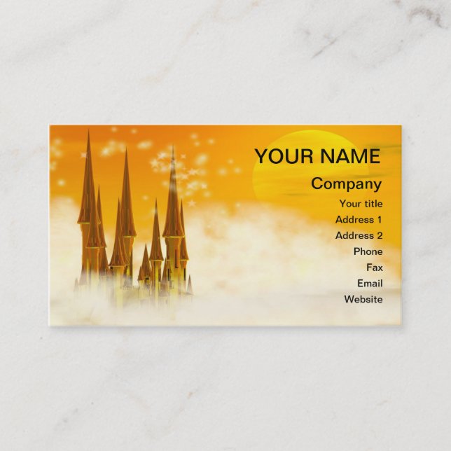 Ett sagaslott i molnen visitkort (Framsida)