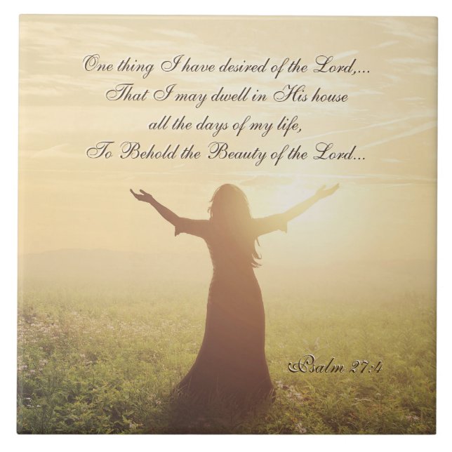 Ett Sak jag önskar av Herren, Psalm 27:4, Kakelplatta (Framsidan)