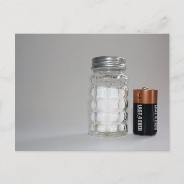 Ett salt och batteri vykort (Framsida)