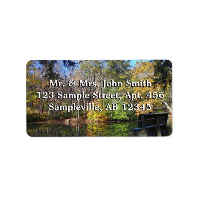 Ett säte med höstvy i Pennsylvania Adressetikett (Framsidan)