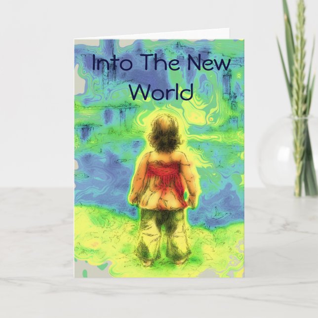 Ett sci-fi-kort för Nyfödd bebis/födelsedagsflicka Kort (Framsida)