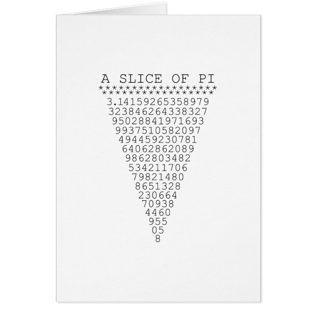 Ett segment av Pi-nummer Hälsningskort (Framsidan)
