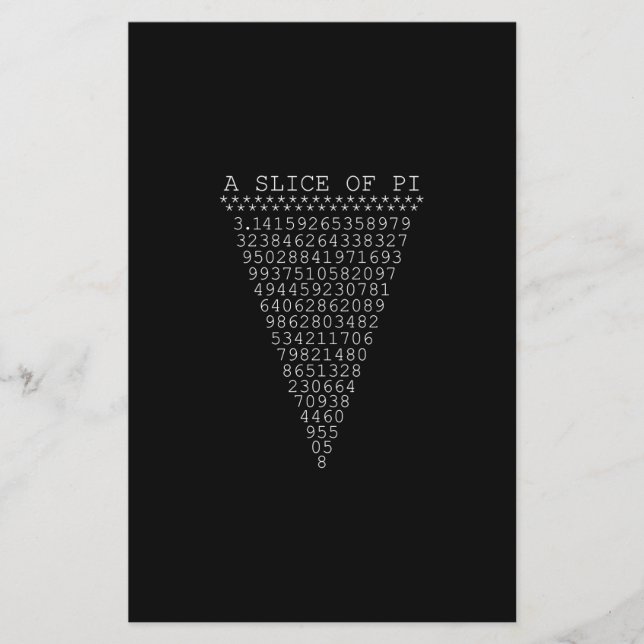 Ett segment av Pi-siffrorna Flygblad (Framsidan)