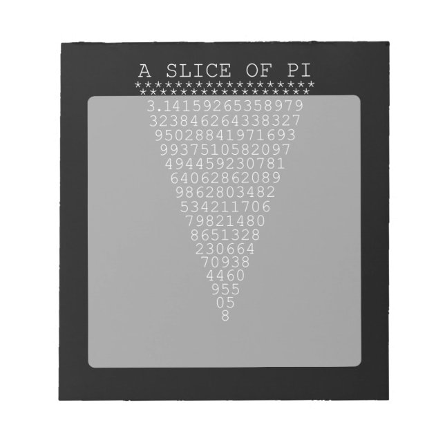 Ett segment av Pi-typografi Anteckningsblock (Framsida)