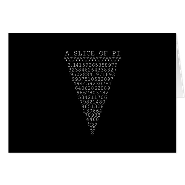 Ett segment av Pi-typografi Hälsningskort (Framsidan Horizontal)