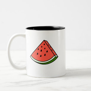 Ett segment av vattenmelon Två-Tonad mugg