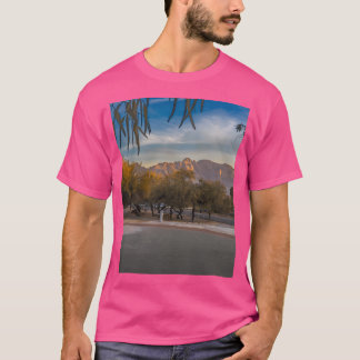 Ett serenlandskap fångar en park vid soluppgången t shirt